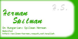 herman spilman business card